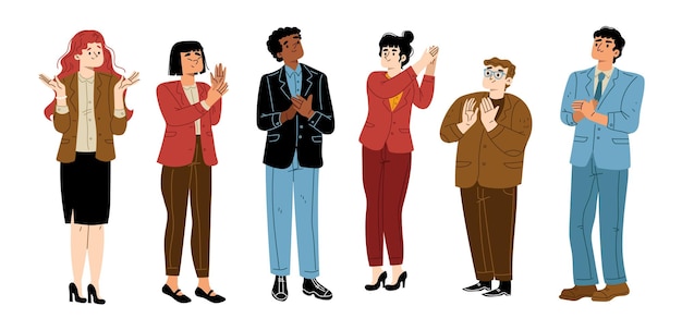 商务人士鼓掌人物插画