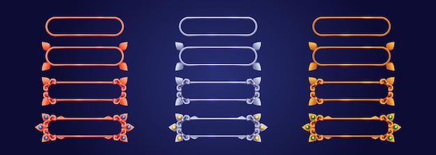 金色银色边框游戏元素