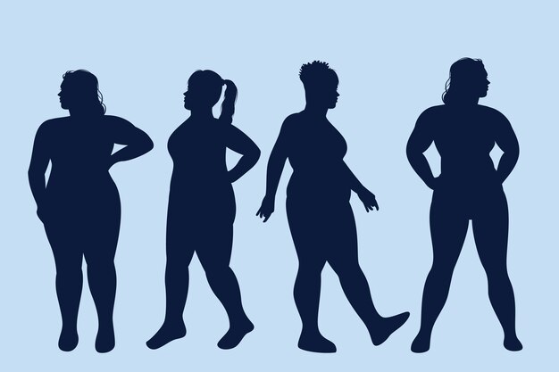 肥胖的女人动作剪影