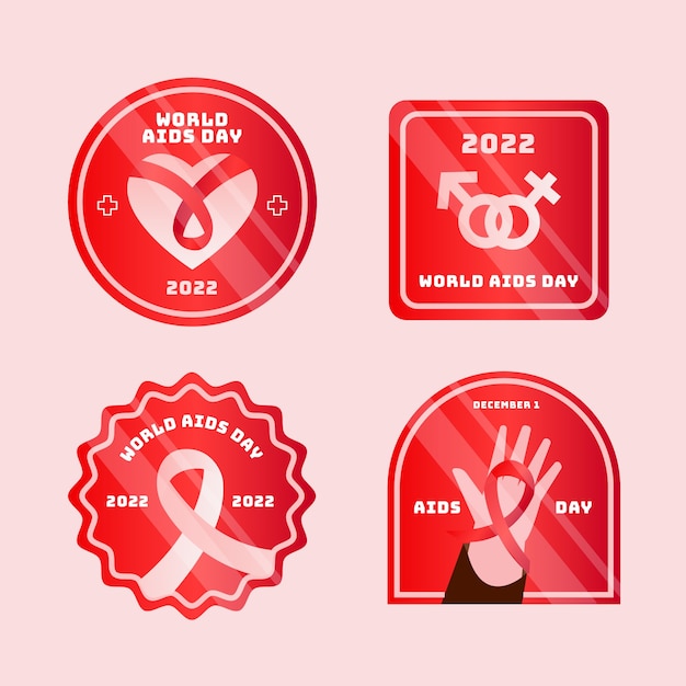 世界艾滋病日纪念标签徽章