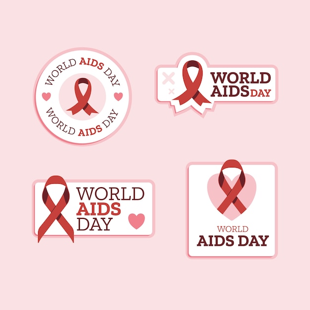 世界艾滋病日纪念标签徽章