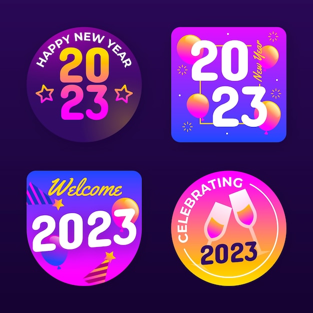 新年活动纪念徽章标签