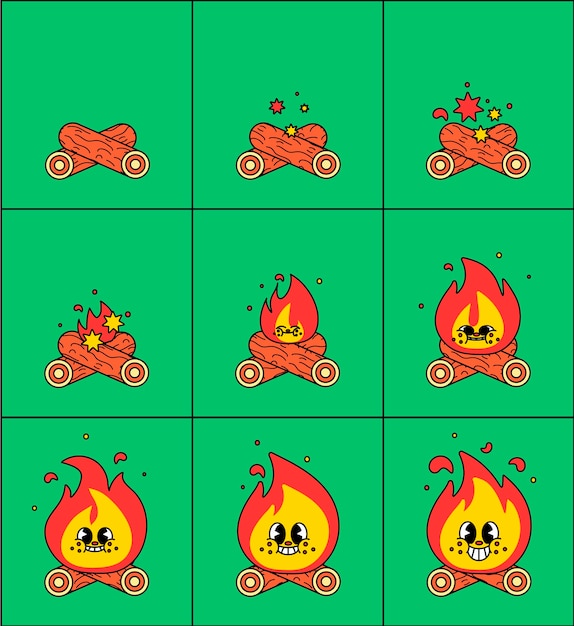 火焰柴火帧动画序列帧