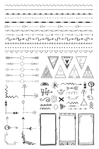 波西米亚风格涂鸦图案花纹