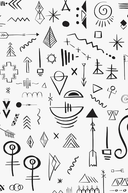 波西米亚风格涂鸦图案花纹