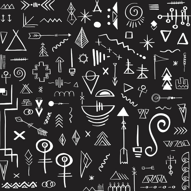 波西米亚风格涂鸦图案花纹