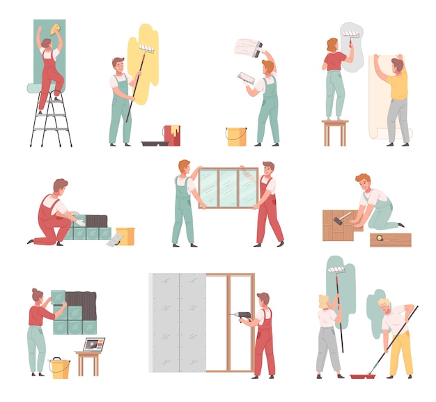 装修工人房屋装修