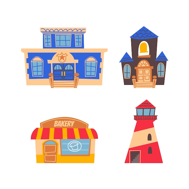 卡通建筑房子房屋