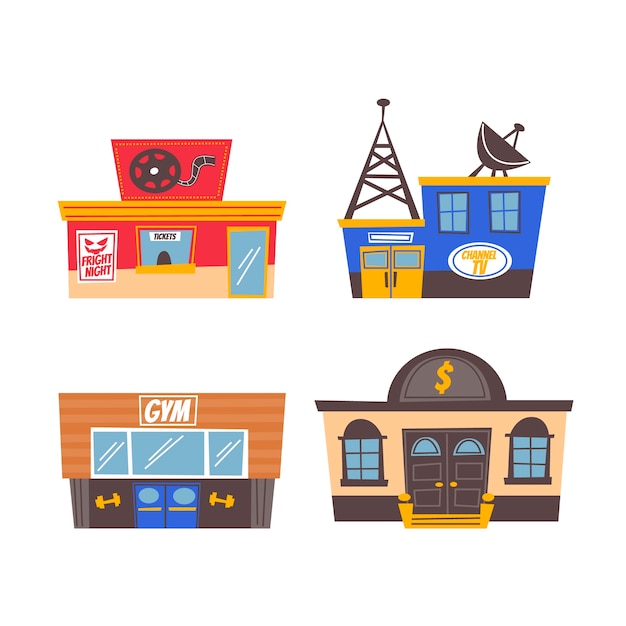 卡通建筑房子房屋