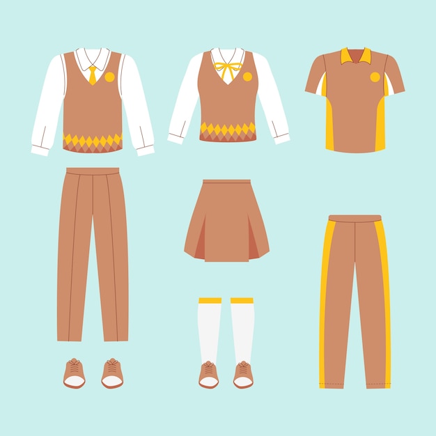校服元素插画