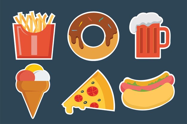 甜甜圈薯条啤酒热狗