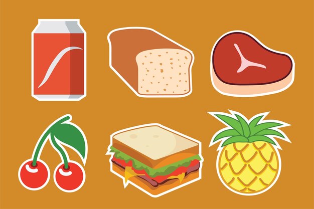 饮料面包肉樱桃菠萝