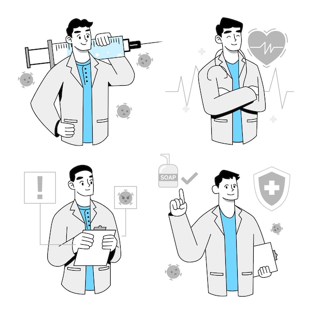 医生形象插画