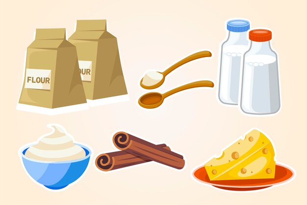 面包店元素面粉奶油奶酪