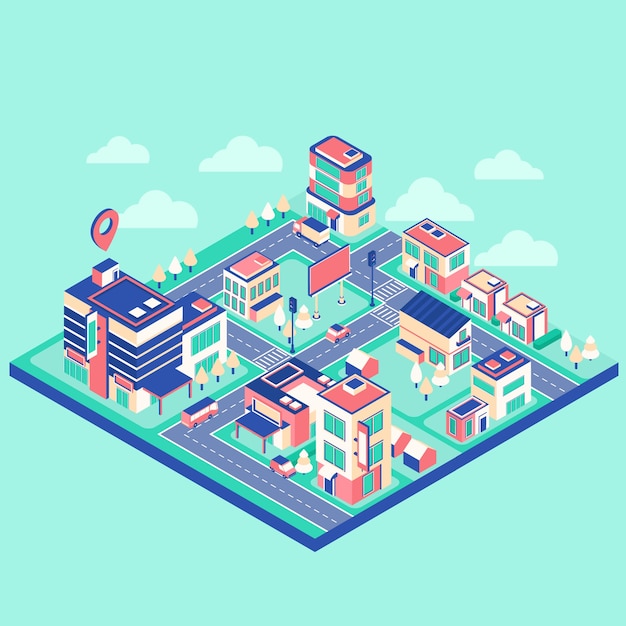 2.5d等距城市街道元素