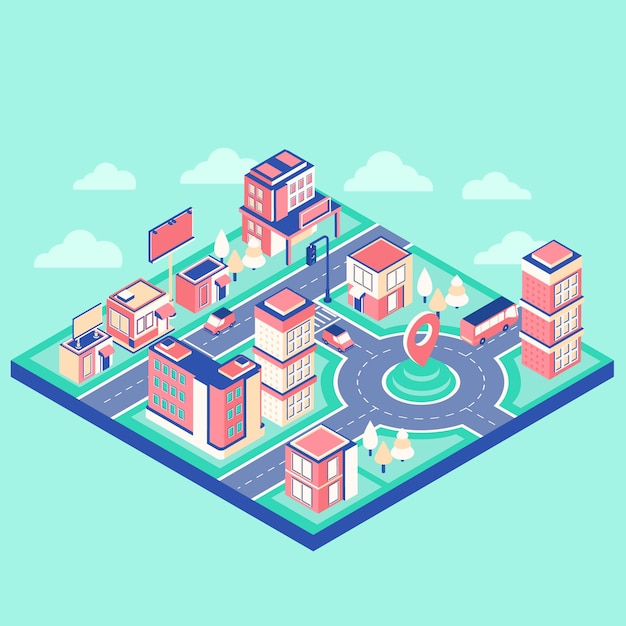 2.5d等距城镇街道建筑元素