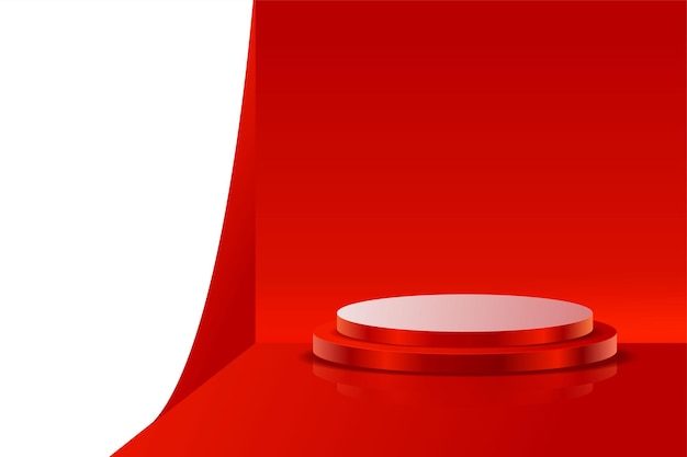 红色产品展台背景