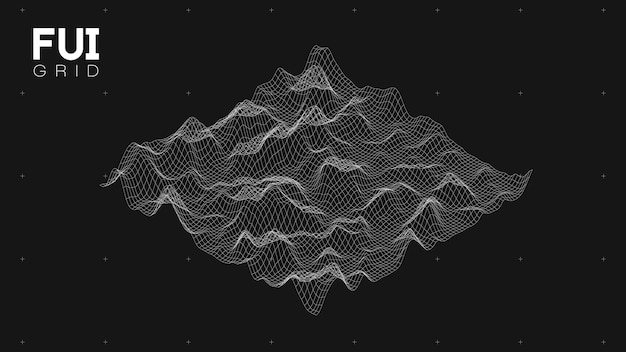 扫描网格地形图科技元素