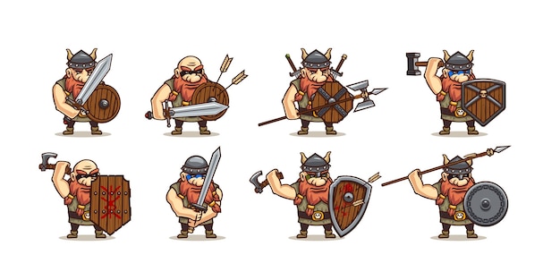 维京战士手持武器游戏角色