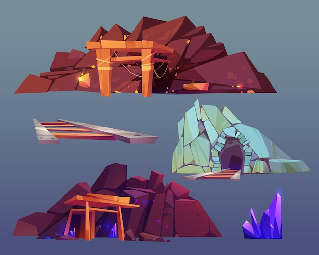 矿山矿洞入口游戏元素