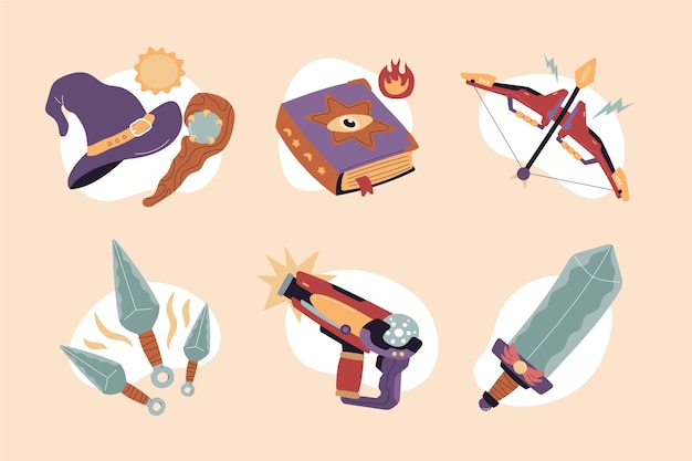 女巫帽魔法书苦无剑弓箭