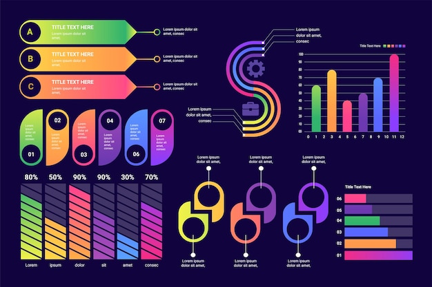 科技图表统计信息图形界面ui