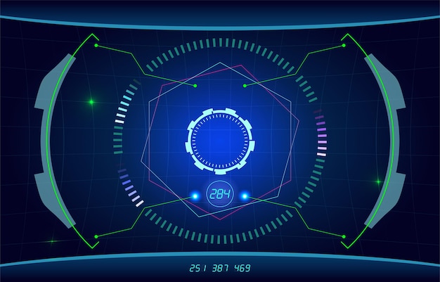 科幻hud仪表盘科技ui