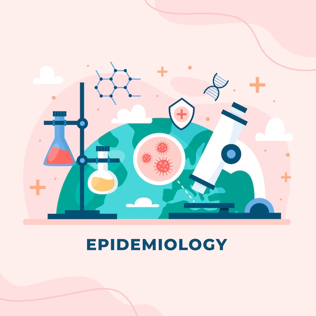 医学医疗科研病毒研究插画