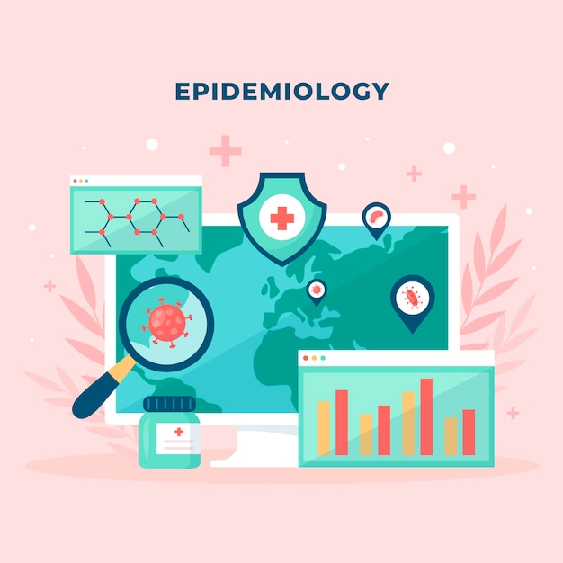 医学医疗科研病毒研究插画