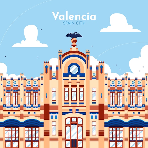 手绘西班牙旅游插画矢量图素材