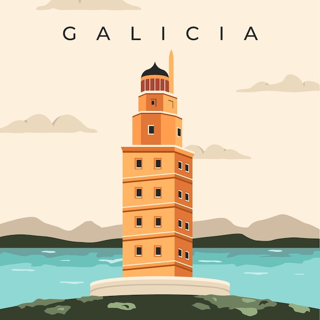 手绘西班牙旅游插画