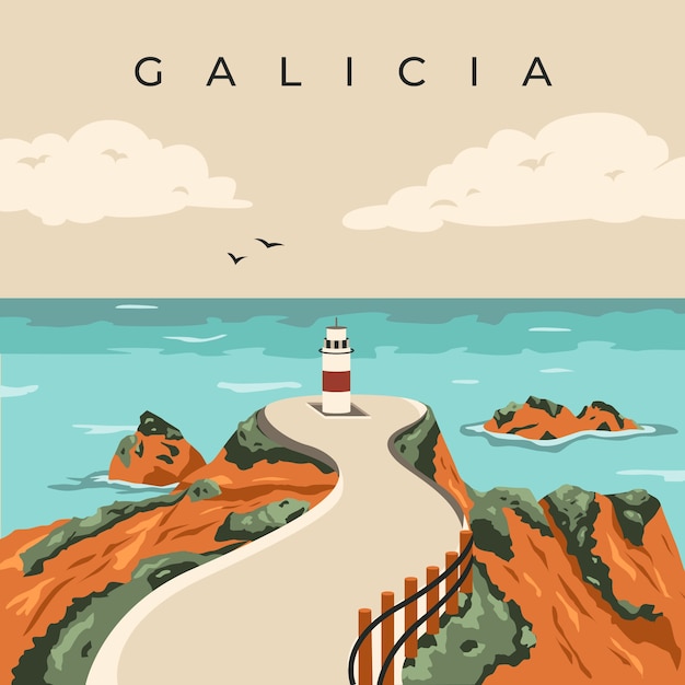 手绘西班牙旅游插画