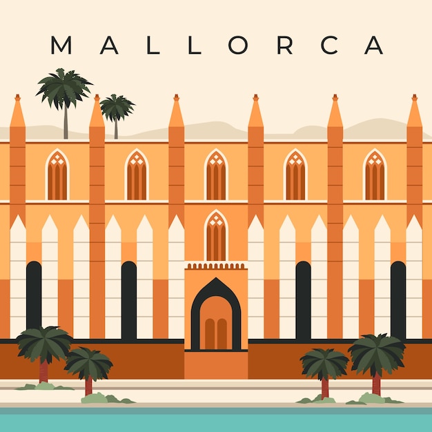 手绘西班牙旅游插画