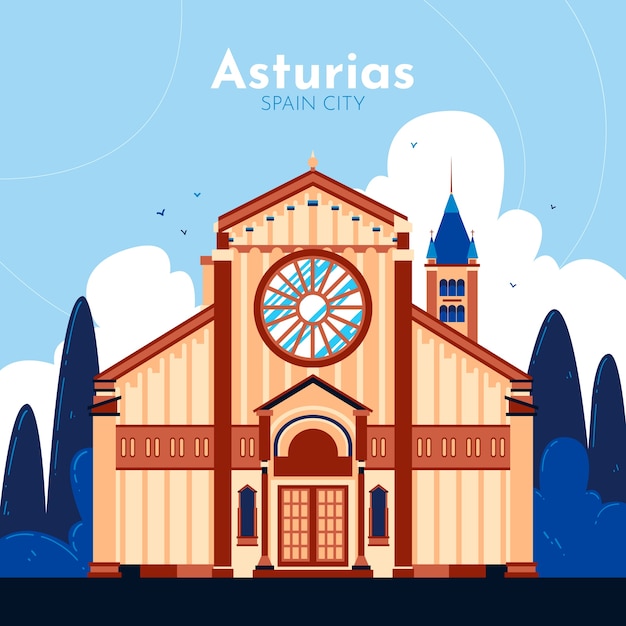 手绘西班牙旅游插画