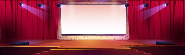 聚光灯舞台背景插画