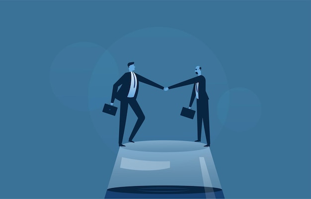 企业经营插画合作共赢