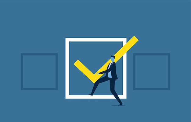 企业经营插画走正确的路来达成目标