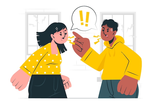 吵架争吵的人插画