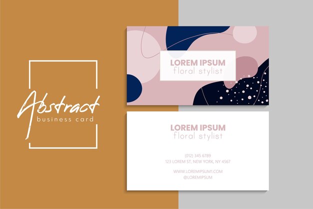 小清新简约植物花卉名片模板