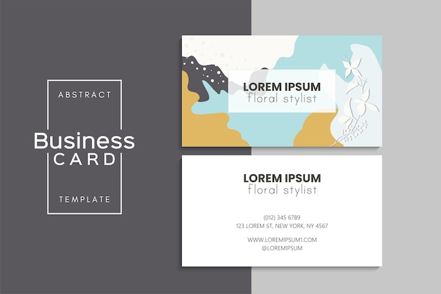 小清新简约植物花卉名片模板