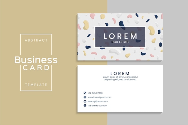 小清新简约植物花卉名片模板