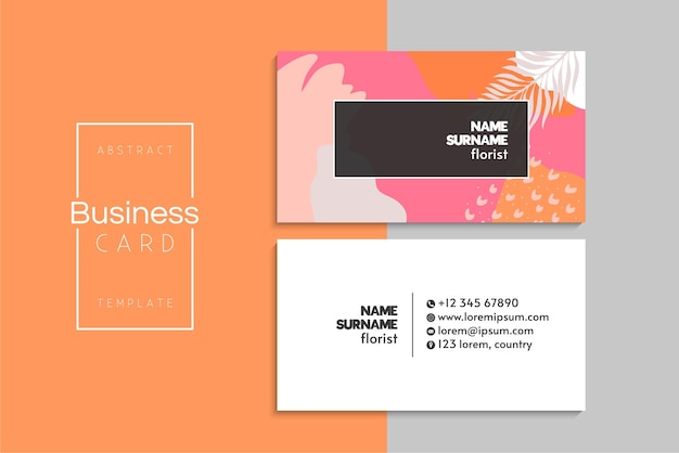 小清新简约植物花卉名片模板