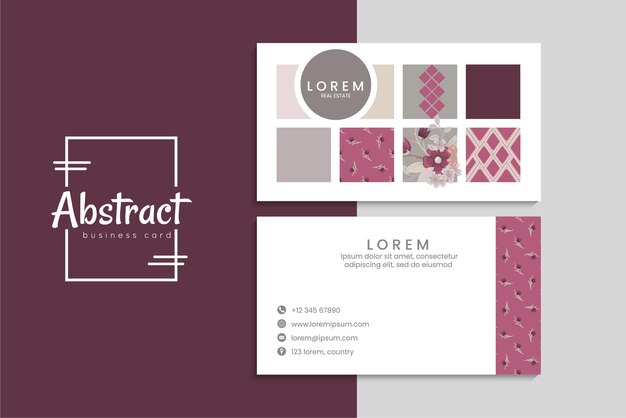 小清新简约植物花卉名片模板