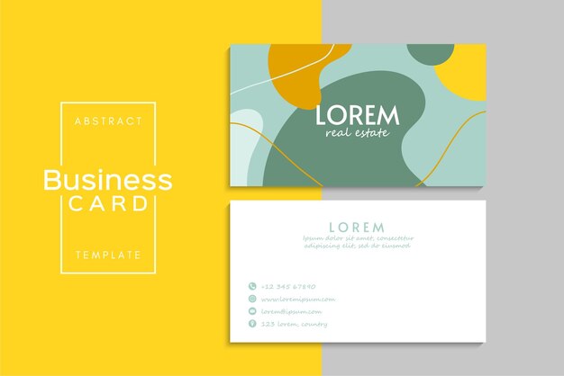 小清新简约植物花卉名片模板