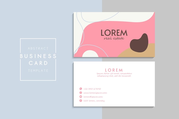 小清新简约植物花卉名片模板