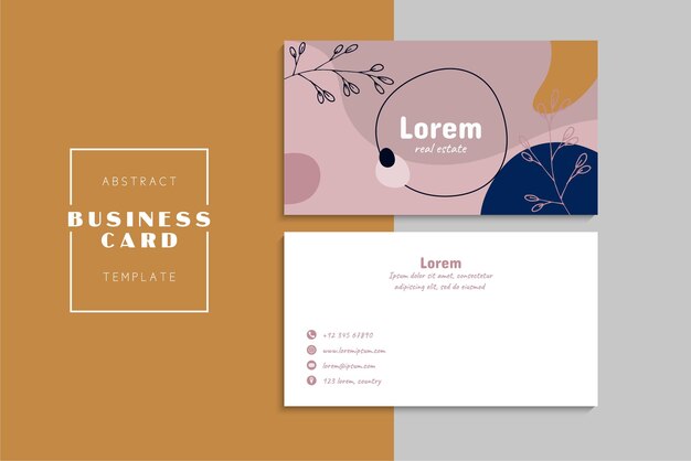 小清新简约植物花卉名片模板