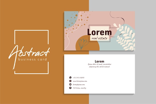 小清新简约植物花卉名片模板