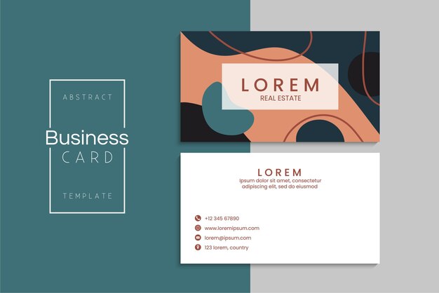 小清新简约植物花卉名片模板