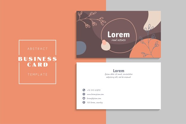 小清新简约植物花卉名片模板