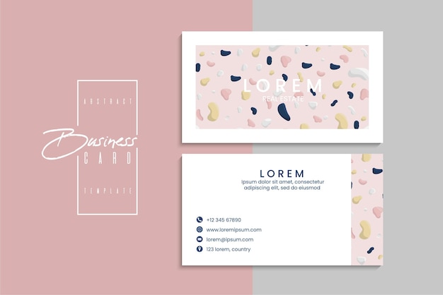 小清新简约植物花卉名片模板